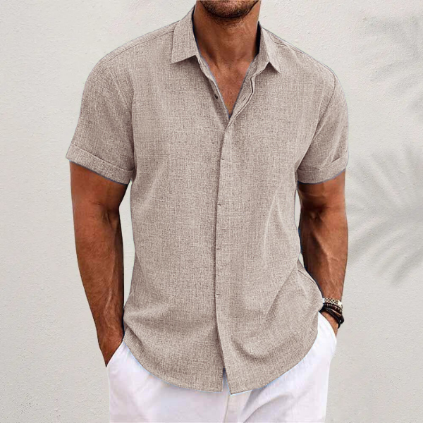 Camicia da Uomo in Lino a Manica Corta
