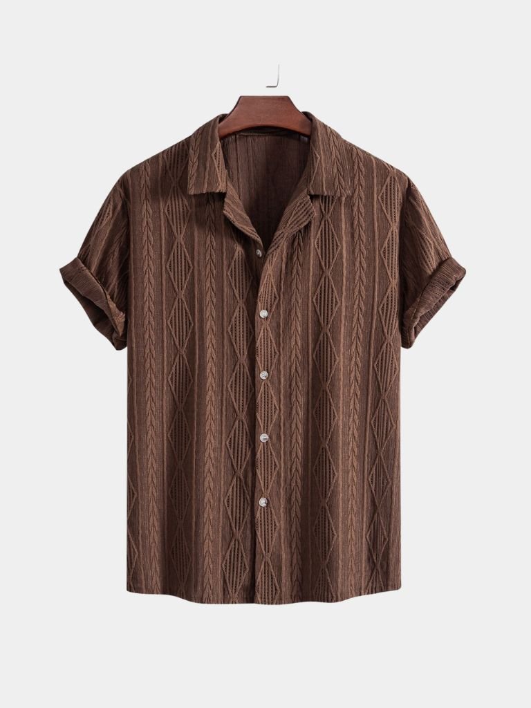 Camicia da campo Uomo | Colletto Aperto & Trama Testurizzata