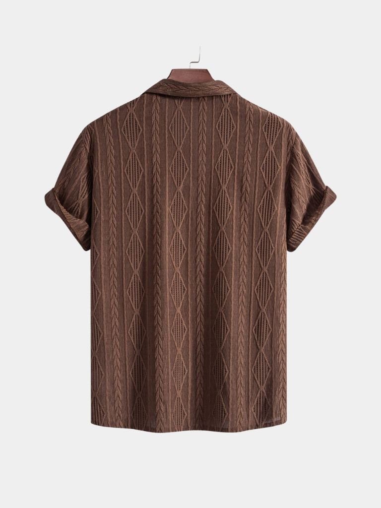 Camicia da campo Uomo | Colletto Aperto & Trama Testurizzata