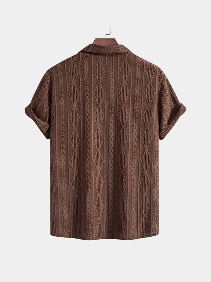 Camicia da campo Uomo | Colletto Aperto & Trama Testurizzata