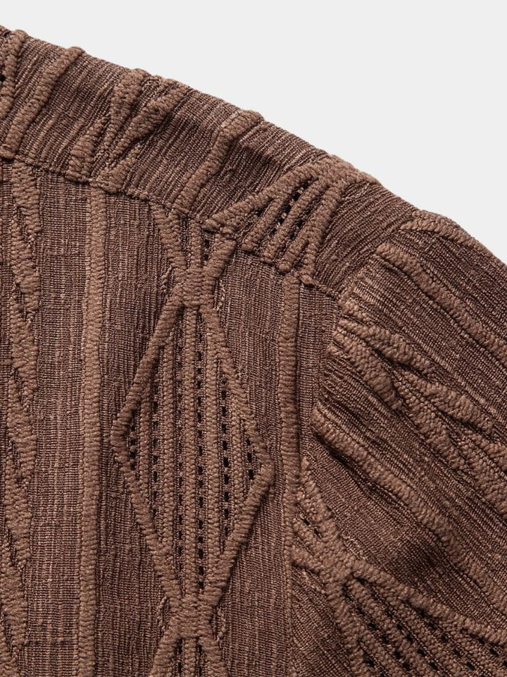 Camicia da campo Uomo | Colletto Aperto & Trama Testurizzata