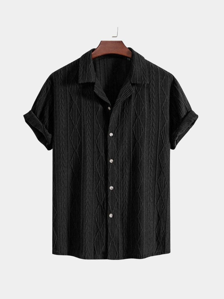 Camicia da campo Uomo | Colletto Aperto & Trama Testurizzata