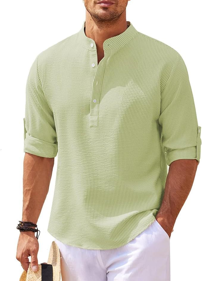 Camicia da uomo | Collo alla coreana & silhouette slanciata
