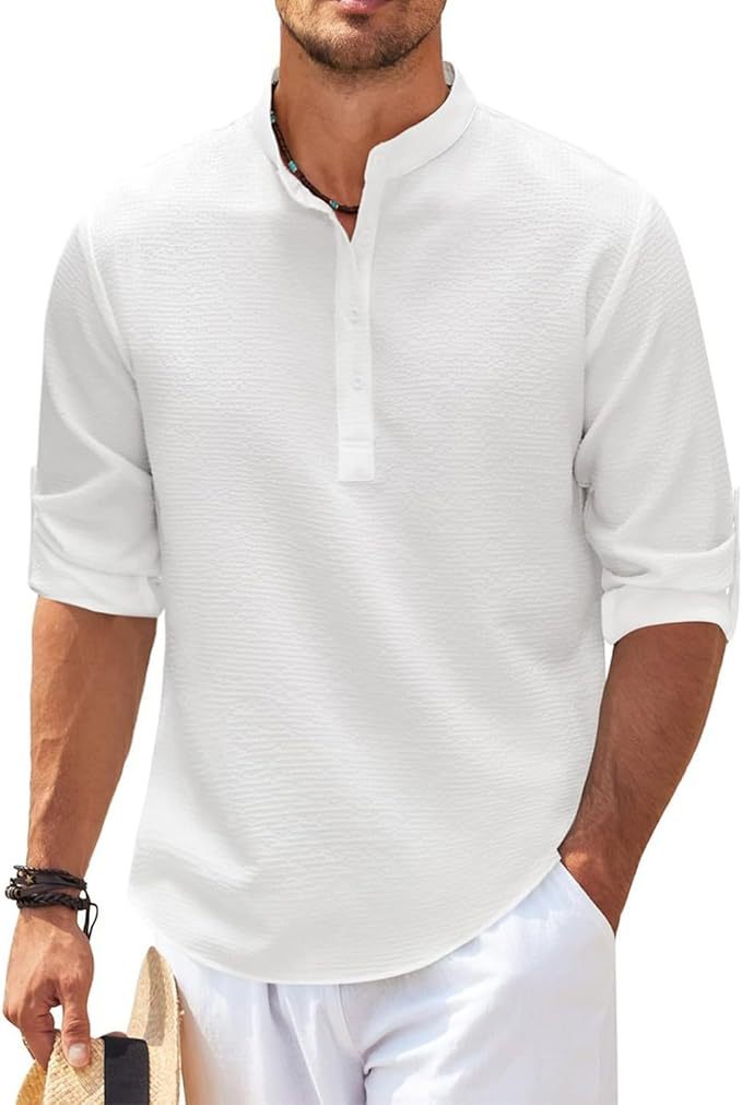 Camicia Uomo Collo alla Coreana Vestibilità Slim - Vesarelli