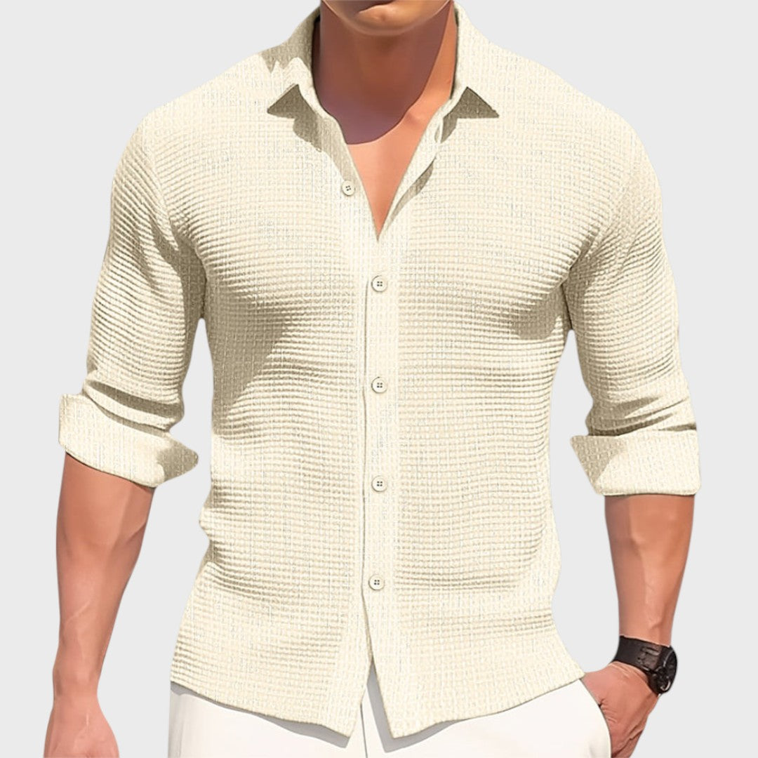 Camicia di Cotone Uomo | Trama testurizzata & Freschezza quotidiana