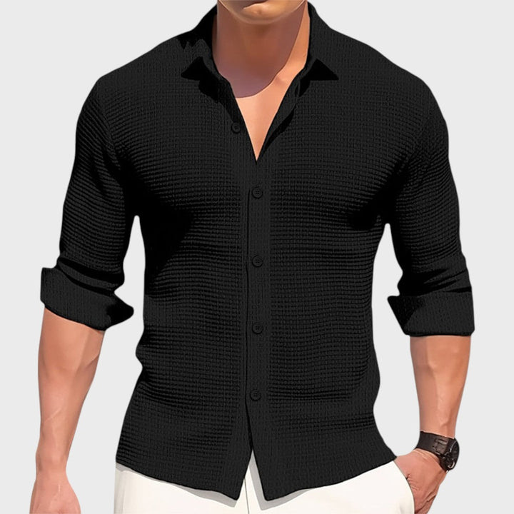 Camicia di Cotone Uomo | Trama testurizzata & Freschezza quotidiana