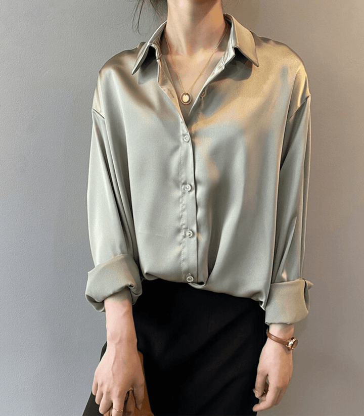 Camicia elegante Donna | Bottoni raffinati & Effetto luminoso
