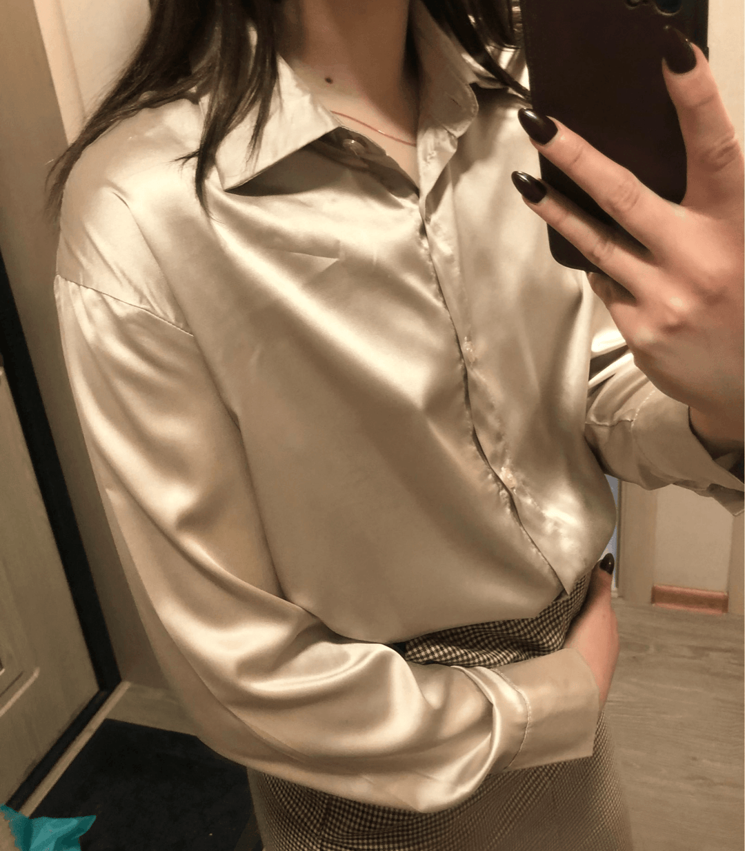 Camicia elegante Donna | Bottoni raffinati & Effetto luminoso