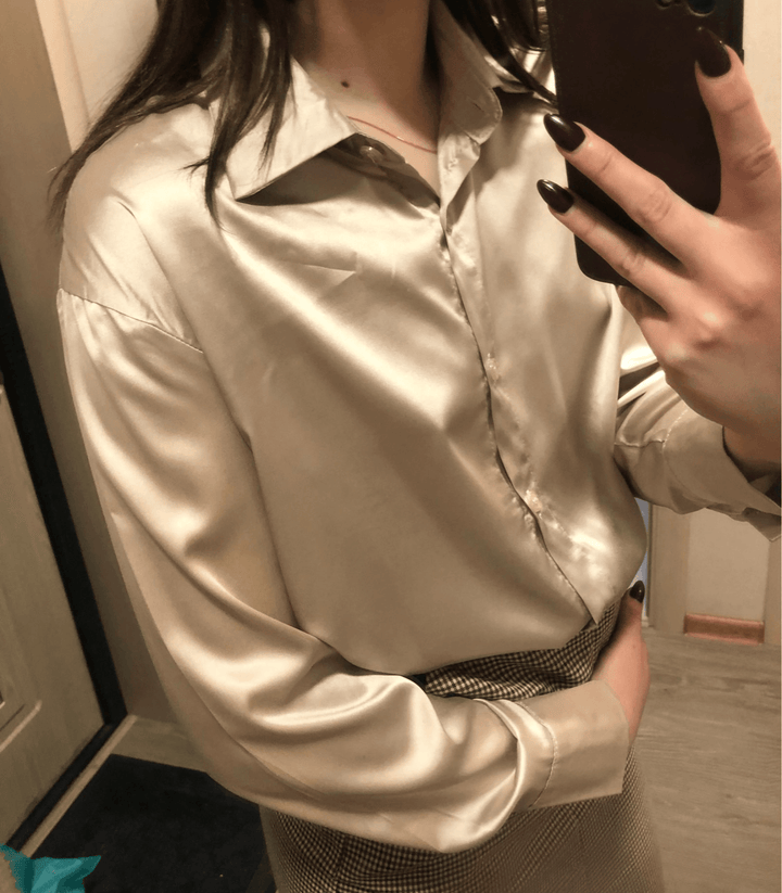 Camicia elegante Donna | Bottoni raffinati & Effetto luminoso