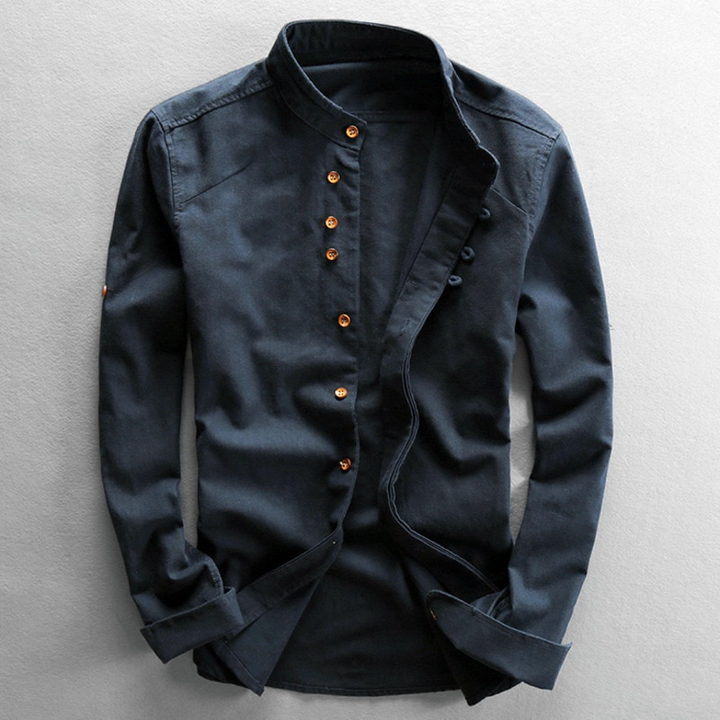Camicia giapponese "Katana" per Uomo | Collo Coreano & Look Essenziale