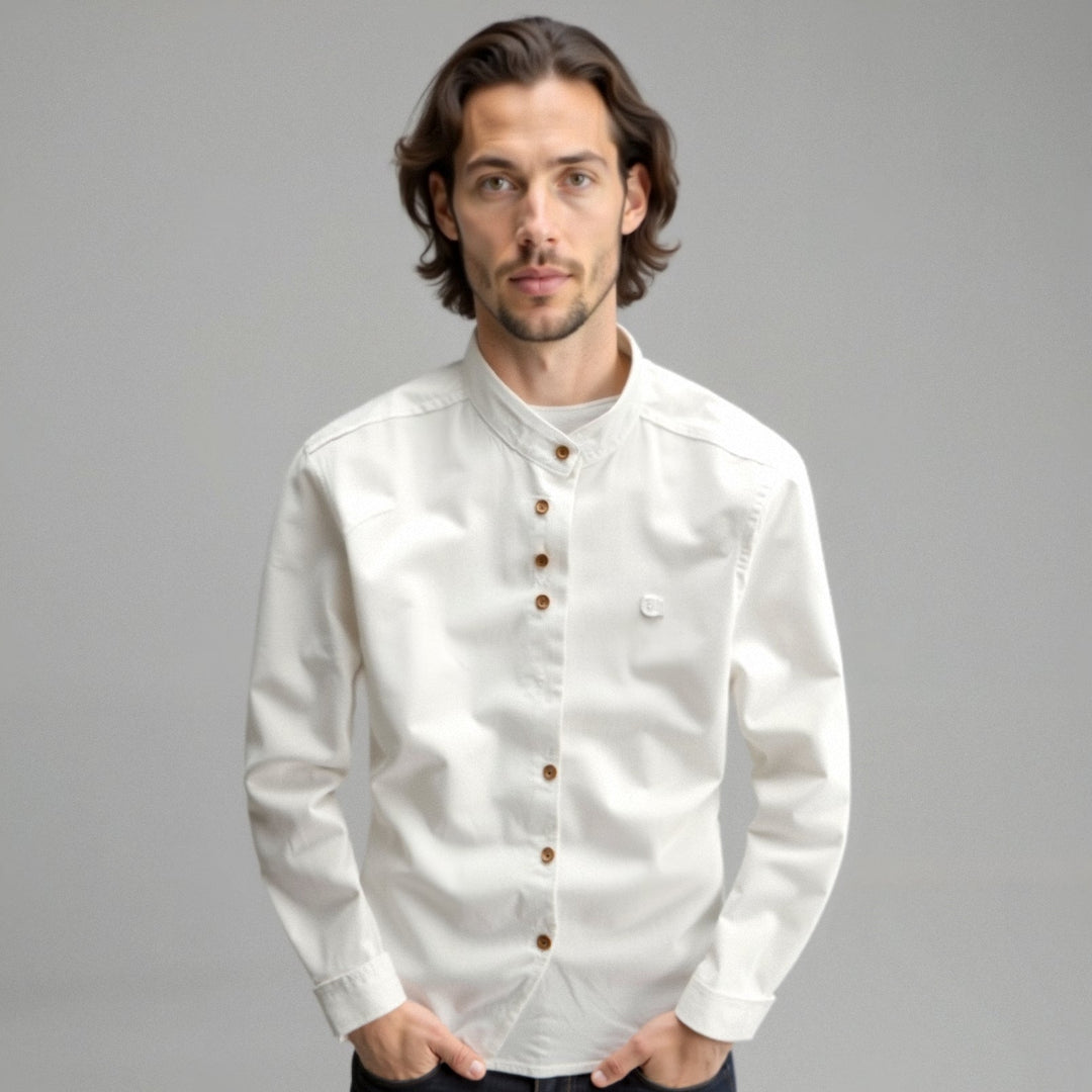 Camicia giapponese "Katana" per Uomo | Collo Coreano & Look Essenziale