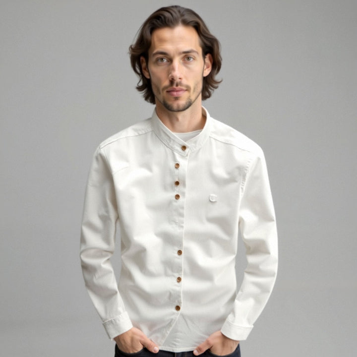 Camicia giapponese "Katana" per Uomo | Collo Coreano & Look Essenziale