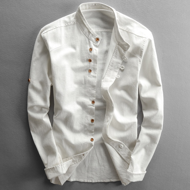 Camicia giapponese "Katana" per Uomo | Collo Coreano & Look Essenziale