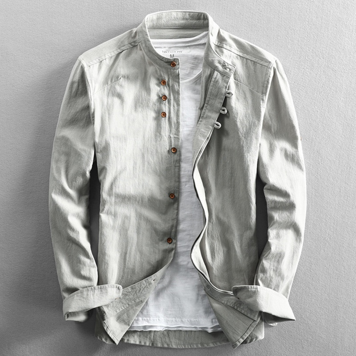 Camicia giapponese "Katana" per Uomo | Collo Coreano & Look Essenziale