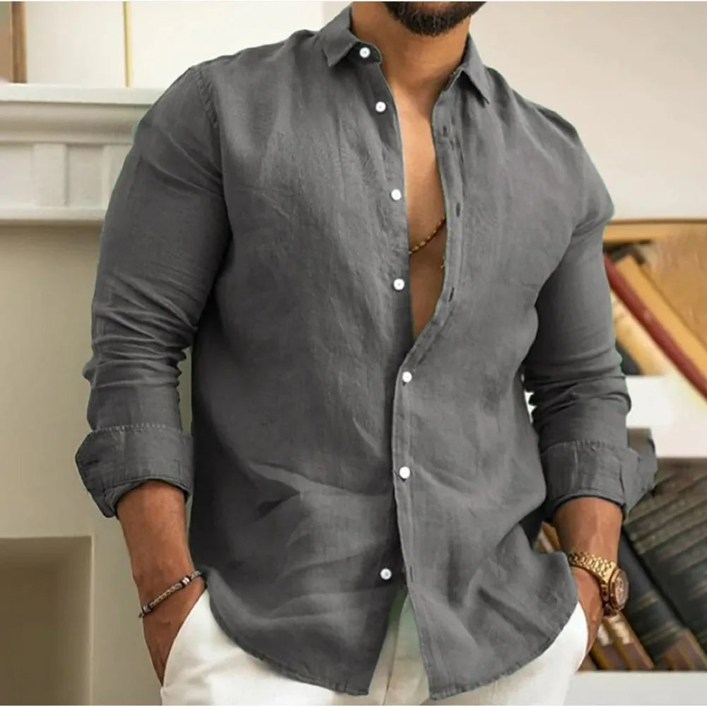 Camicia in Lino Traspirante Uomo | Fresca & Comfort per Tutto il Giorno