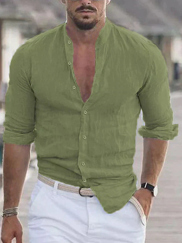 Camicia uomo | Colletto coreano & look elegante