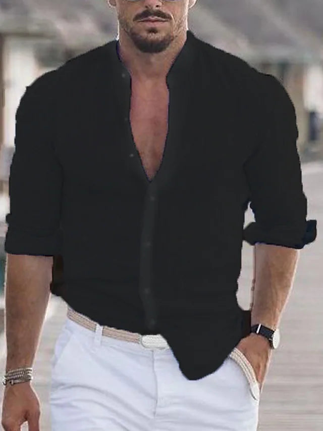 Camicia uomo | Colletto coreano & look elegante