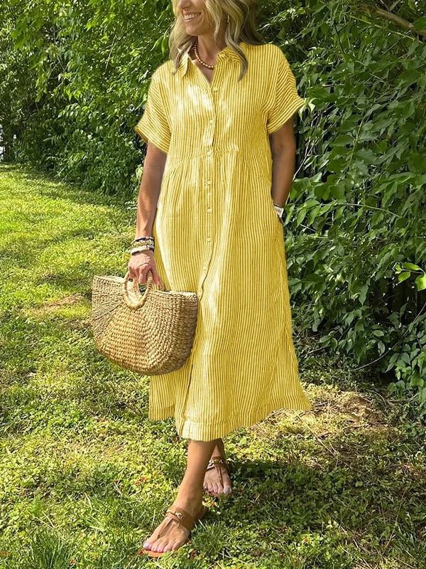 Camicia Donna Lunga a Righe Elegante e Versatile per Estate - Camicette e Camicie Fashion 7