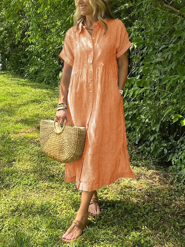 Camicia Donna Lunga a Righe Elegante e Versatile per Estate - Camicette e Camicie Fashion 8