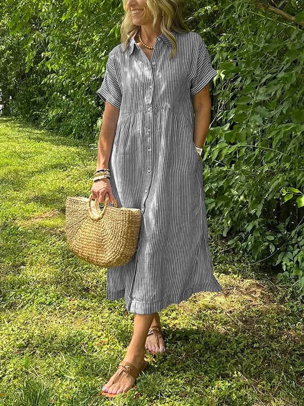 Camicia Donna Lunga a Righe Elegante e Versatile per Estate - Camicette e Camicie Fashion 9
