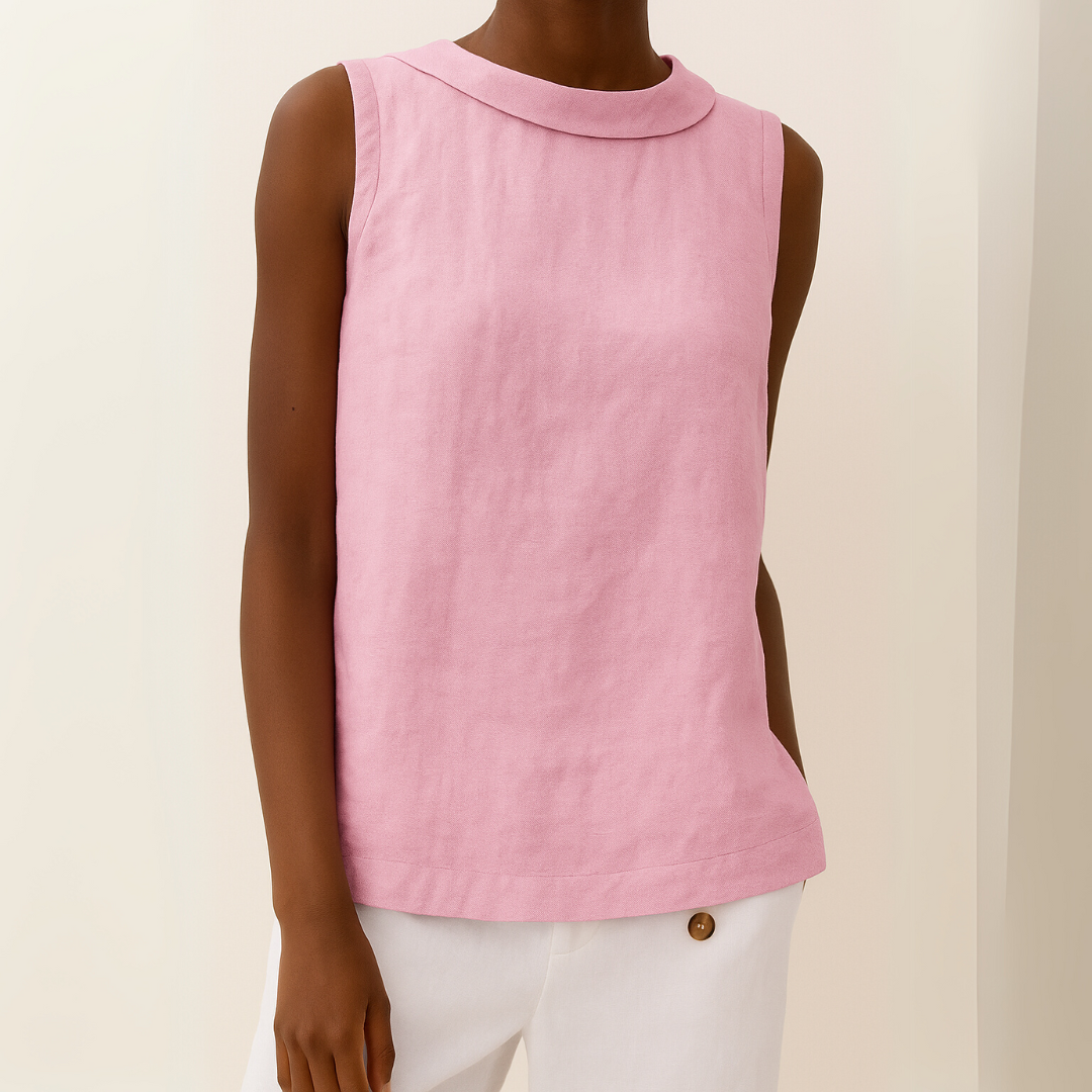 Canottiere Donna Elegante Senza Maniche con Colletto Arrotolato - Top Estivo Versatile per Ogni Occasione 6