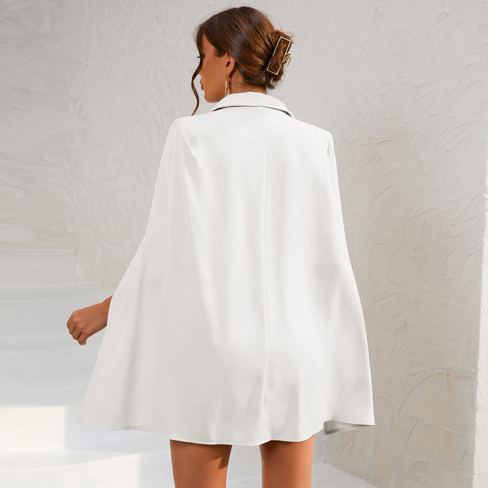 Abito Mini Cerimonia Donna con Mantella Elegante