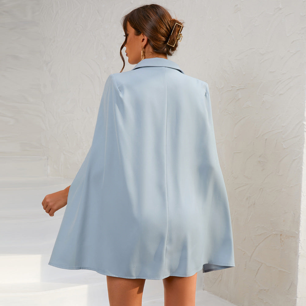 Abito Mini Cerimonia Donna con Mantella Elegante