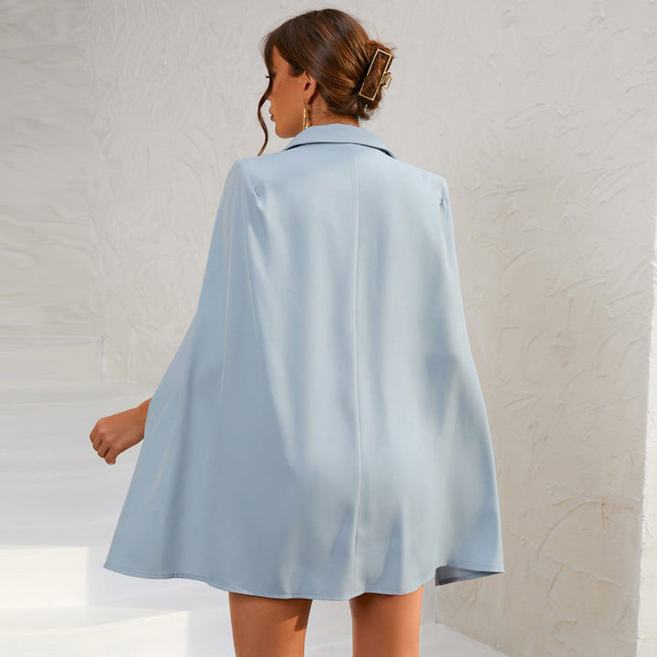 Abito Mini Cerimonia Donna con Mantella Elegante