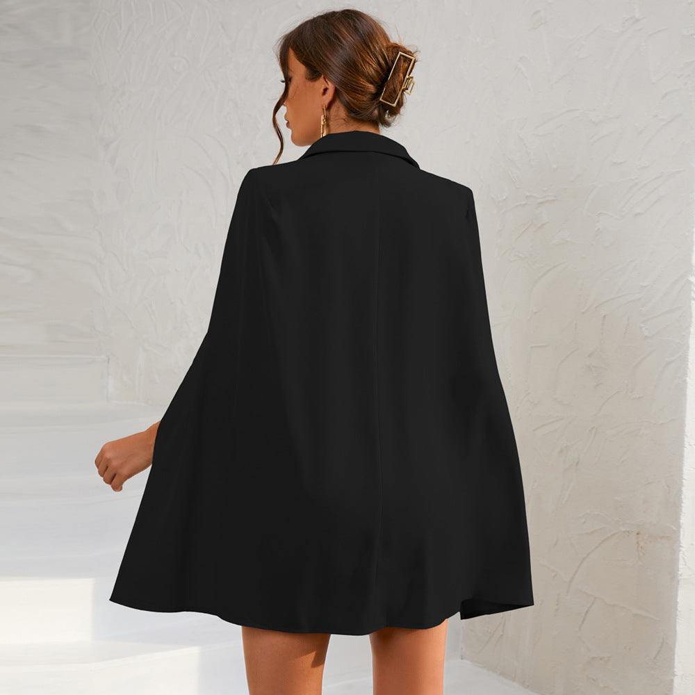 Abito Mini Cerimonia Donna con Mantella Elegante