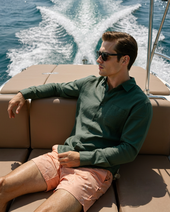 Camicia Uomo in Lino Traspirante Vestibilità Rilassata