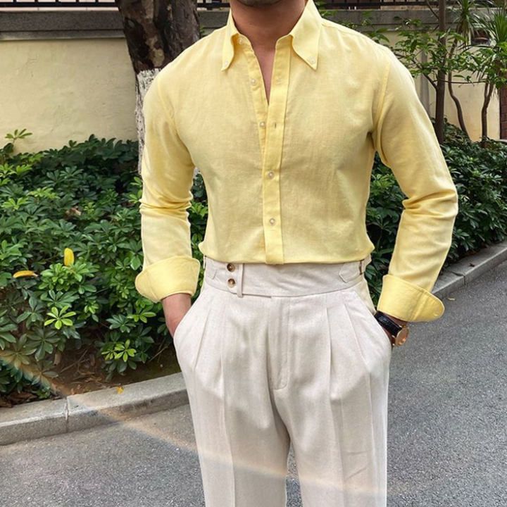 Camicia Uomo in Lino Vestibilità Classica