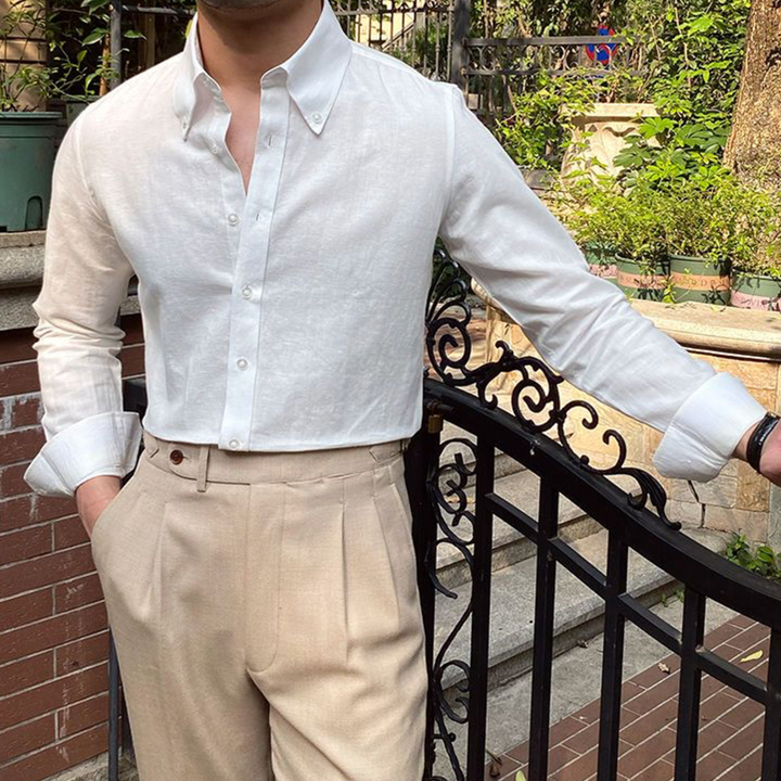 Camicia Uomo in Lino Vestibilità Classica