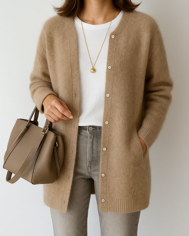 Cardigan Donna Invernale Bottoni Collo Rotondo - Vesarelli
