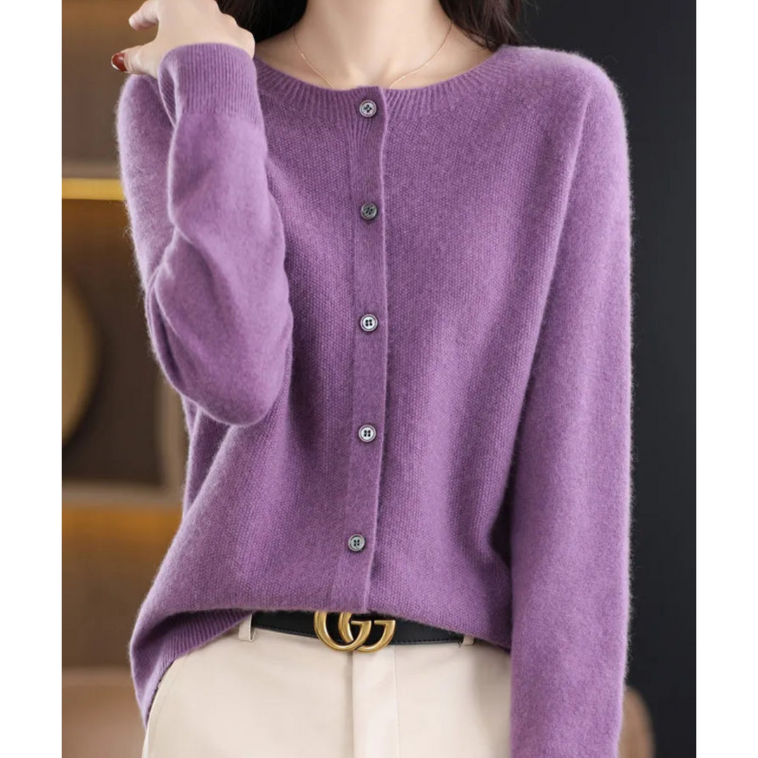 Cardigan Donna Elegante O-Hals in Morbido Tessuto – Versatile e Confortevole per Ogni Stagione 10