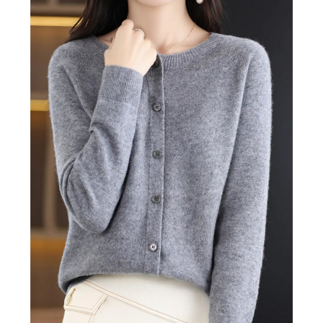 Cardigan Donna Elegante O-Hals in Morbido Tessuto – Versatile e Confortevole per Ogni Stagione 12