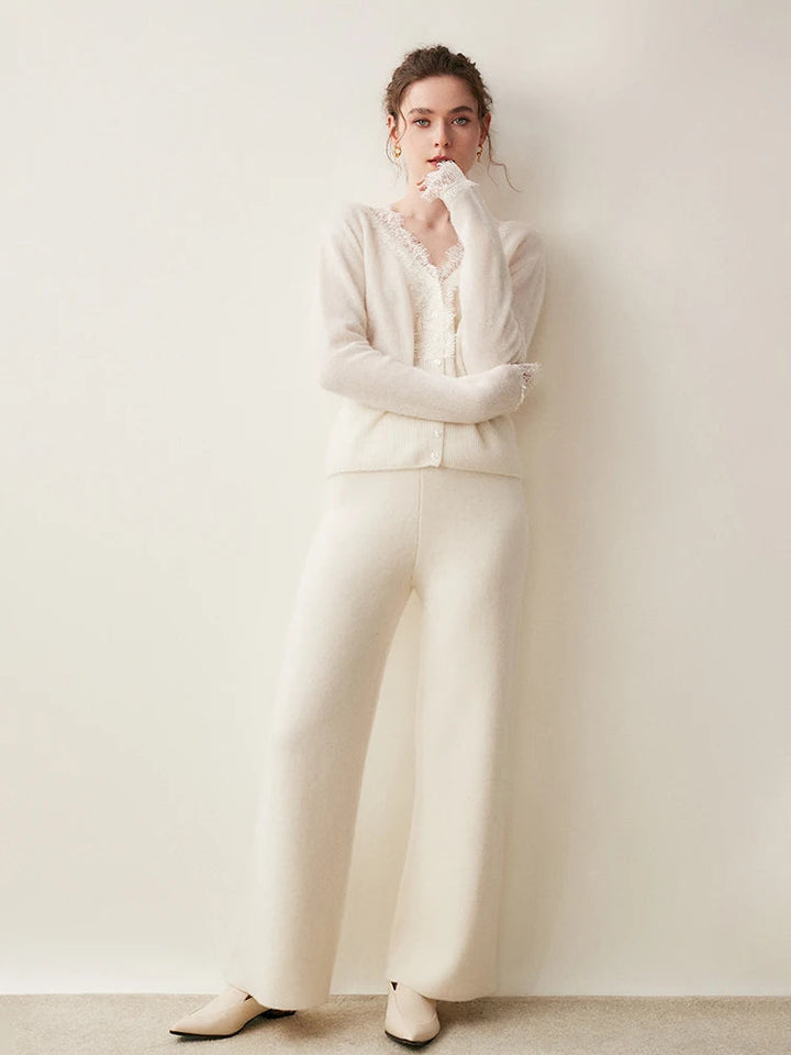 Cardigan Donna in Maglia con Dettagli in Pizzo e Bottoni | Valentina