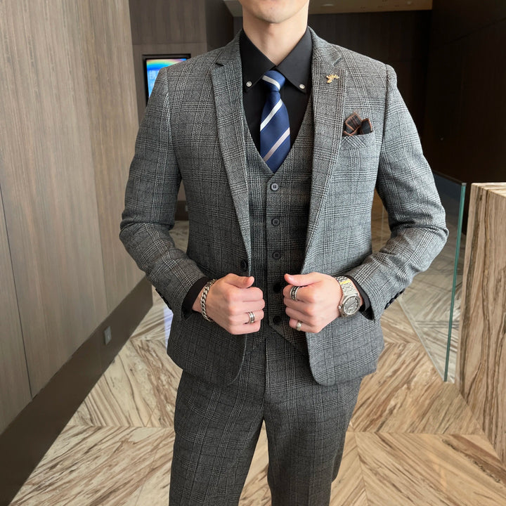 Carlo | Completo Uomo Tre Pezzi Slim Fit a Quadri 3