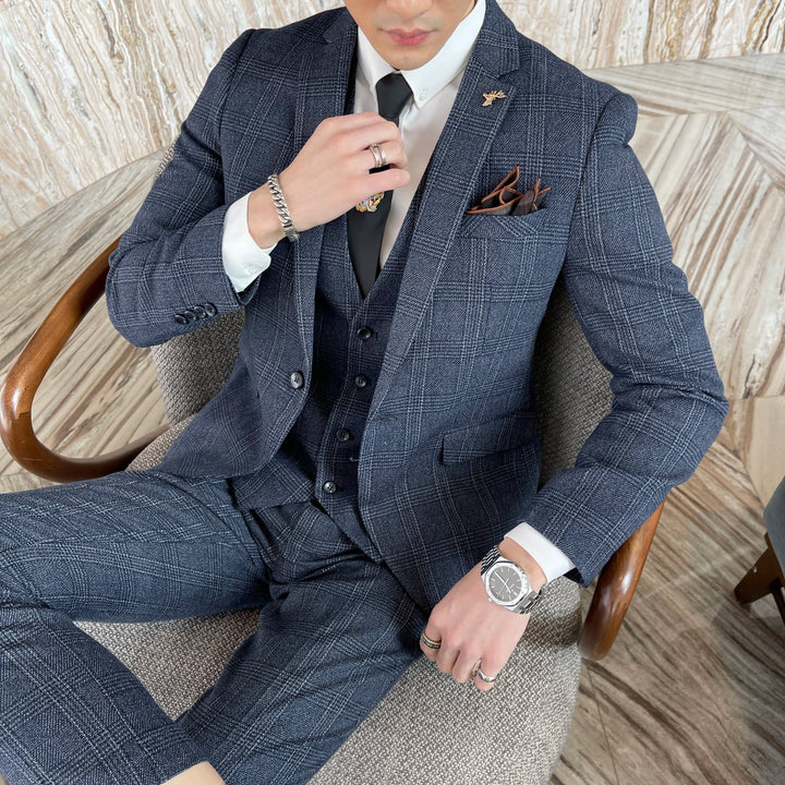 Carlo | Completo Uomo Tre Pezzi Slim Fit a Quadri 7