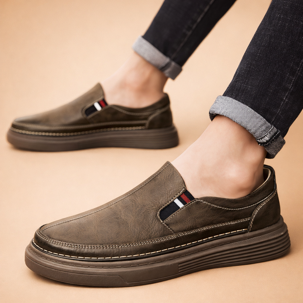 Scarpe Uomo Slip-On Comode Senza Lacci