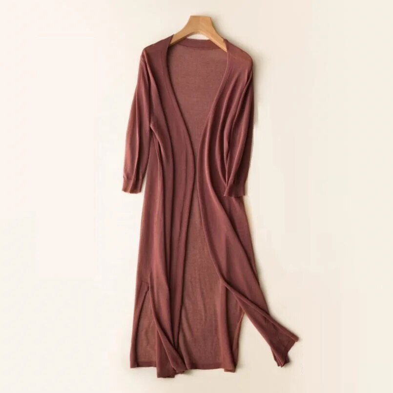 Celina | Elegante cardigan lungo da donna lavorato a maglia 2