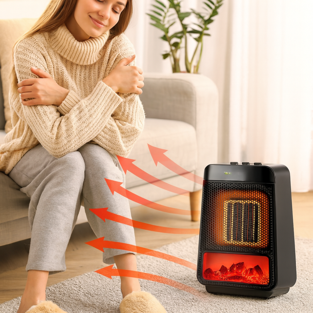 Riscaldatore Elettrico Portatile Ceramica Regolabile Termostato - Vesarelli