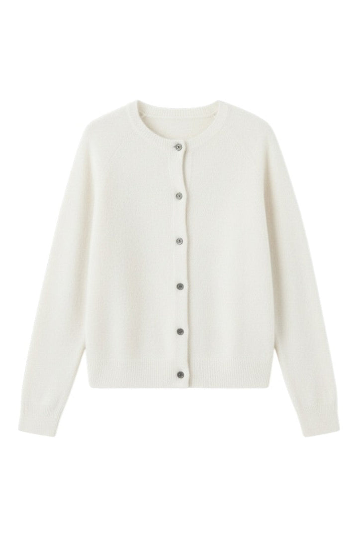 Cardigan Donna Lana Merino Bottoni Scollo Rotondo Mezza Stagione - Vesarelli