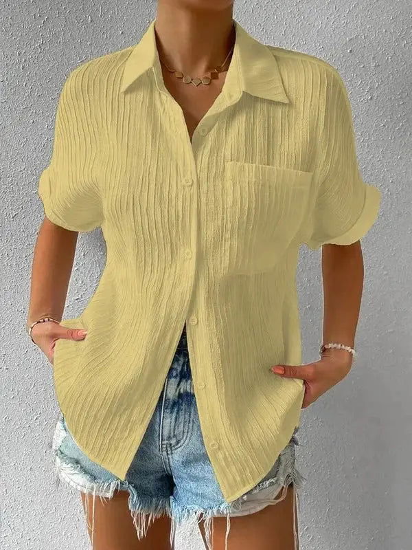 Charlotte | Stylish Short Sleeve Polo Shirt - Lizabella Fashion -  -  - Charlotte | Stylish Short Sleeve Polo Shirt - Lizabella Fashion - #tag1# - #tag2#