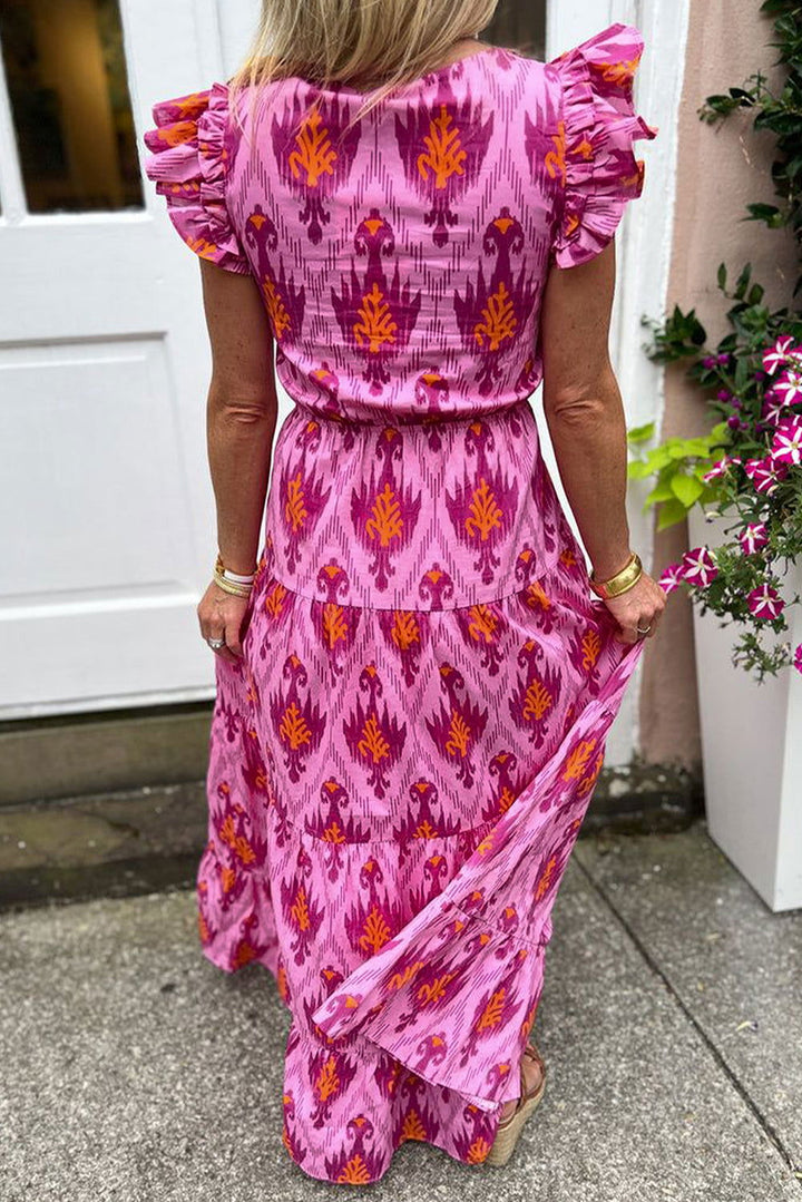 Charming Ruffled Retro Maxi Dress - Lizabella Fashion -  -  - Charming Ruffled Retro Maxi Dress - Lizabella Fashion - #tag1# - #tag2#