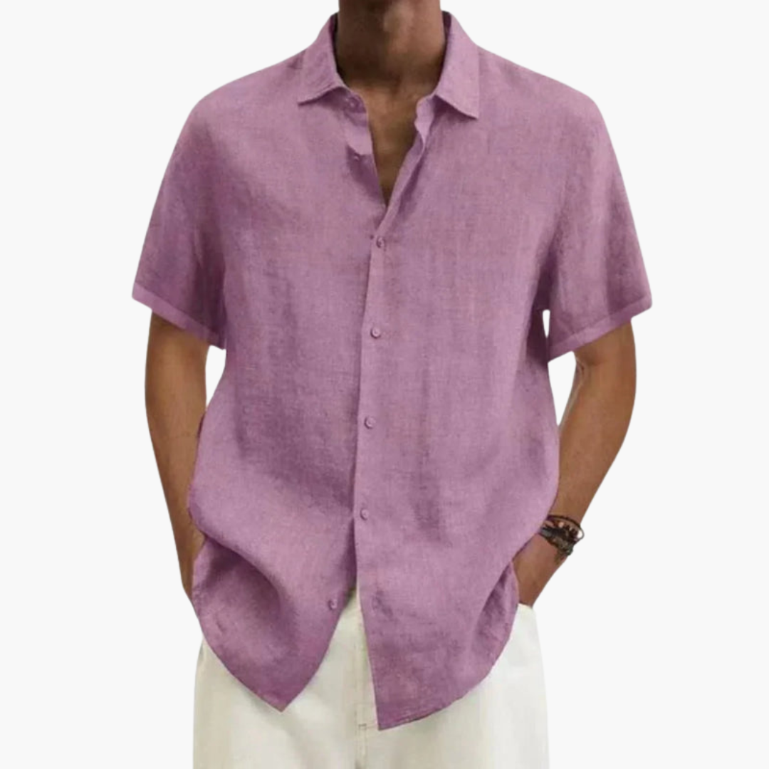 Camicia Uomo Manica Corta Elegante Slim Fit