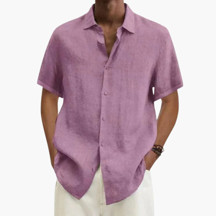 Camicia Uomo Manica Corta Elegante Slim Fit