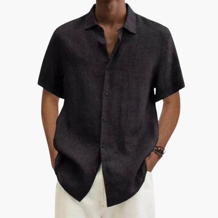 Camicia Uomo Manica Corta Elegante Slim Fit