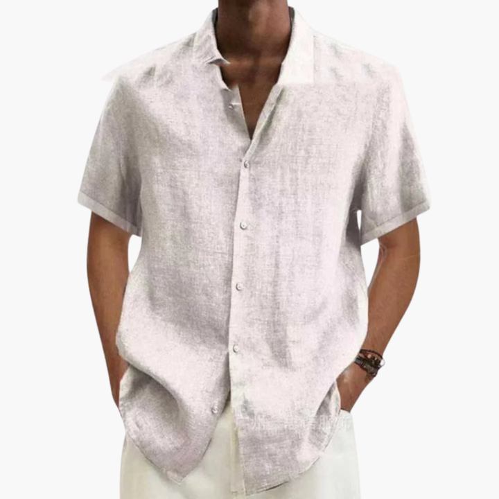 Camicia Uomo Manica Corta Elegante Slim Fit