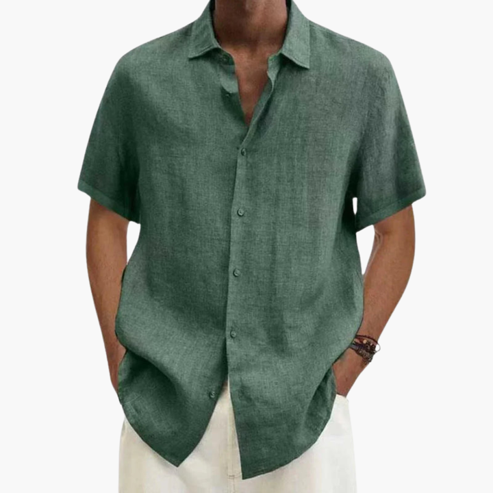 Camicia Uomo Manica Corta Elegante Slim Fit