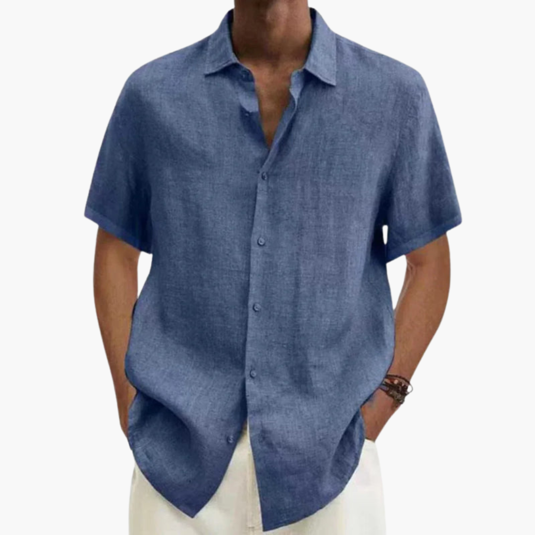 Camicia Uomo Manica Corta Elegante Slim Fit